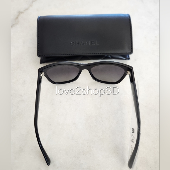 CHANEL Black Polarized Sunglasses CH5380 C501/S8 NIB Authentic Unused - Picture 10 of 11